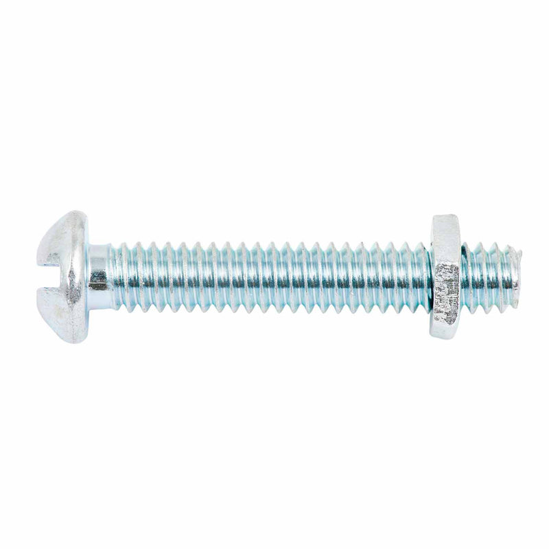 zenith-round-head-bolt-&-nut-1/4-inch-x-38mm-zinc-plated