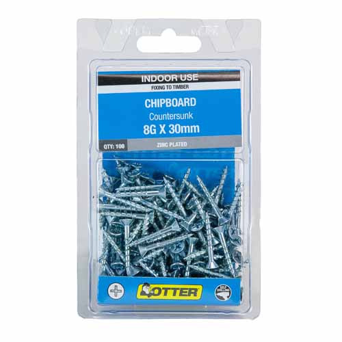 otter-chipboard-screws-8g-x-30mm-pack-of-100-zinc-plated