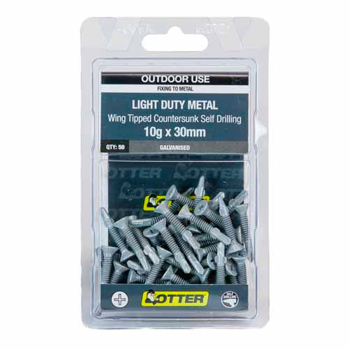 otter-light-duty-metal-screws-10g-x-30mm-pack-of-50-galvanised