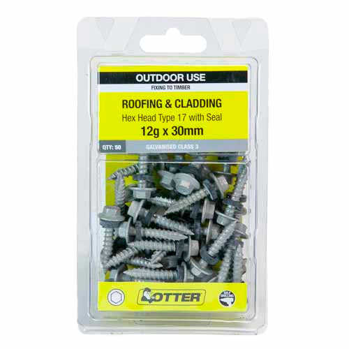 otter-roofing-&-cladding-timber-screws-12g-x-30mm-pack-of-50-galvanised