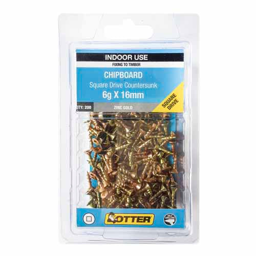 otter-chipboard-screws-6g-x-16mm-pack-of-200-zinc-gold-plated