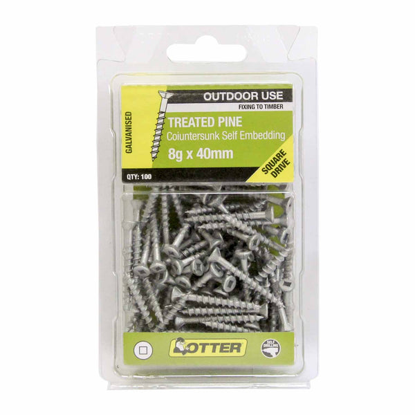 otter-treated-pine-screws-8g-x-40mm-pack-of-100-galvanised